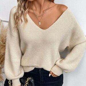 Apricot Casual Womens Tie Back Drop Shoulder Sweater